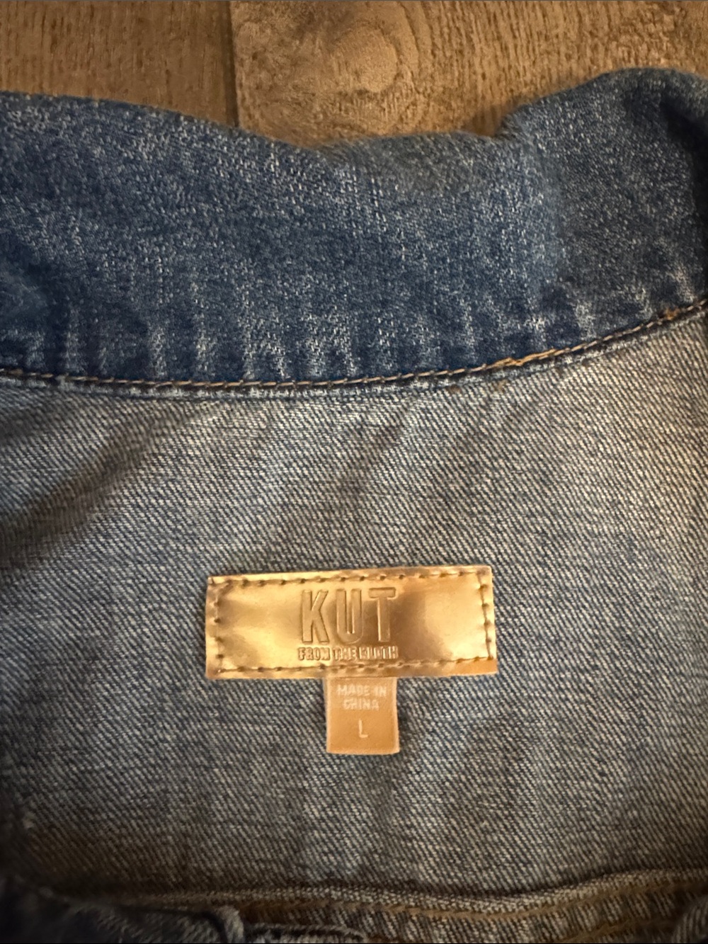 Kut from the Kloth Blue Denim Jacket large KUT - Picture 3 of 4